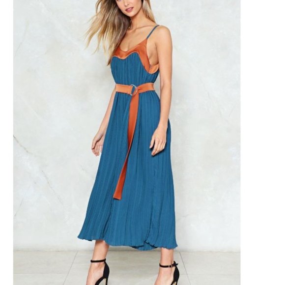 Nasty Gal Pants - Nasty Gal Blue & Orange 70s Jumpsuit Size M